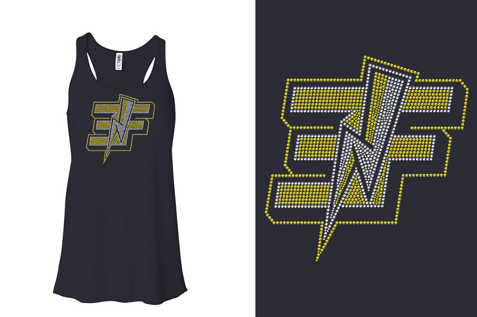 Rhinestones Elite Force logo Youth Flowy Racerback Tank