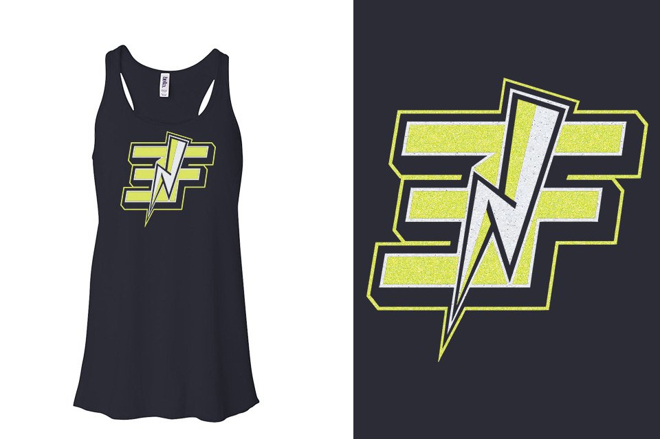 Elite Force glitter Youth Flowy Racerback Tank