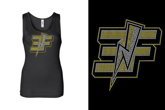 Rhinestones Elite Force logo Youth Tank