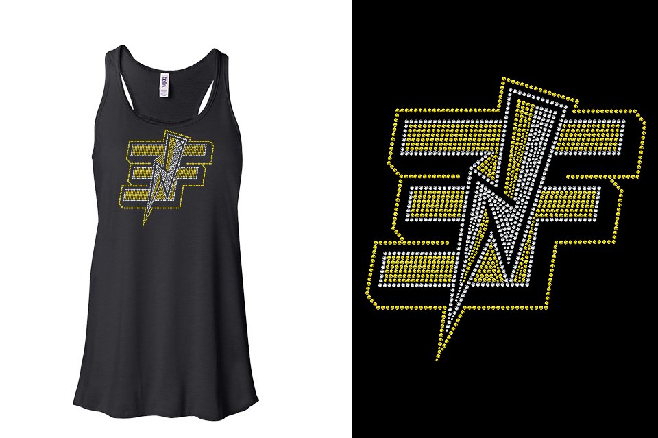 Rhinestones Elite Force logo Youth Flowy Racerback Tank