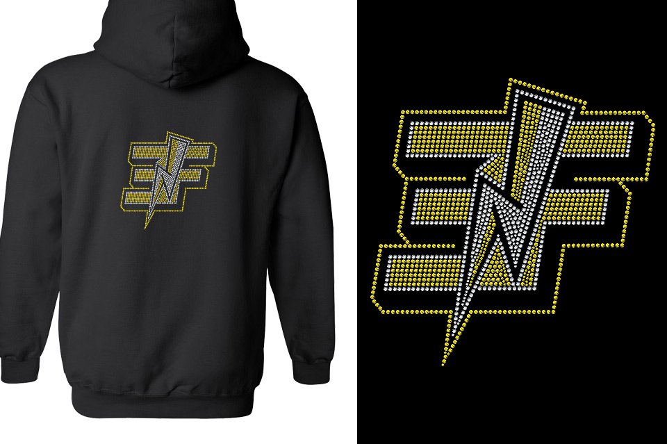 Rhinestones Elite Force logo Unisex Zip Hoodie
