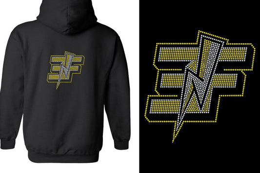 Rhinestones Elite Force logo Unisex Zip Hoodie