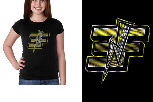 Rhinestones Elite Force logo Girls' Princess T-Shirt