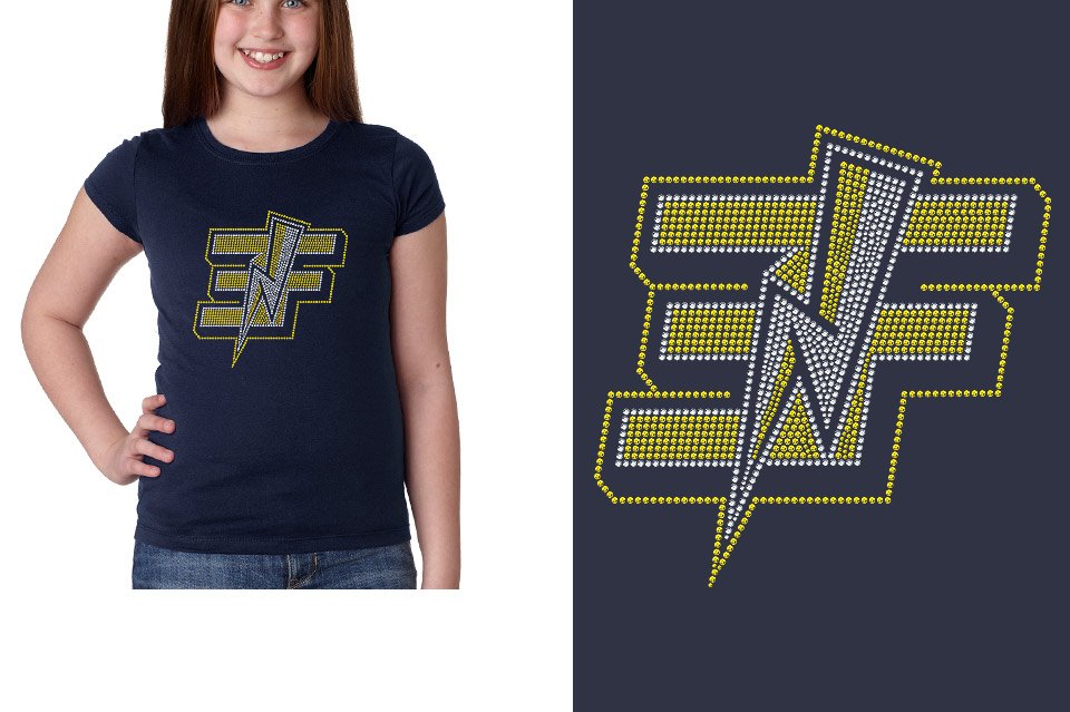 Rhinestones Elite Force logo Girls' Princess T-Shirt